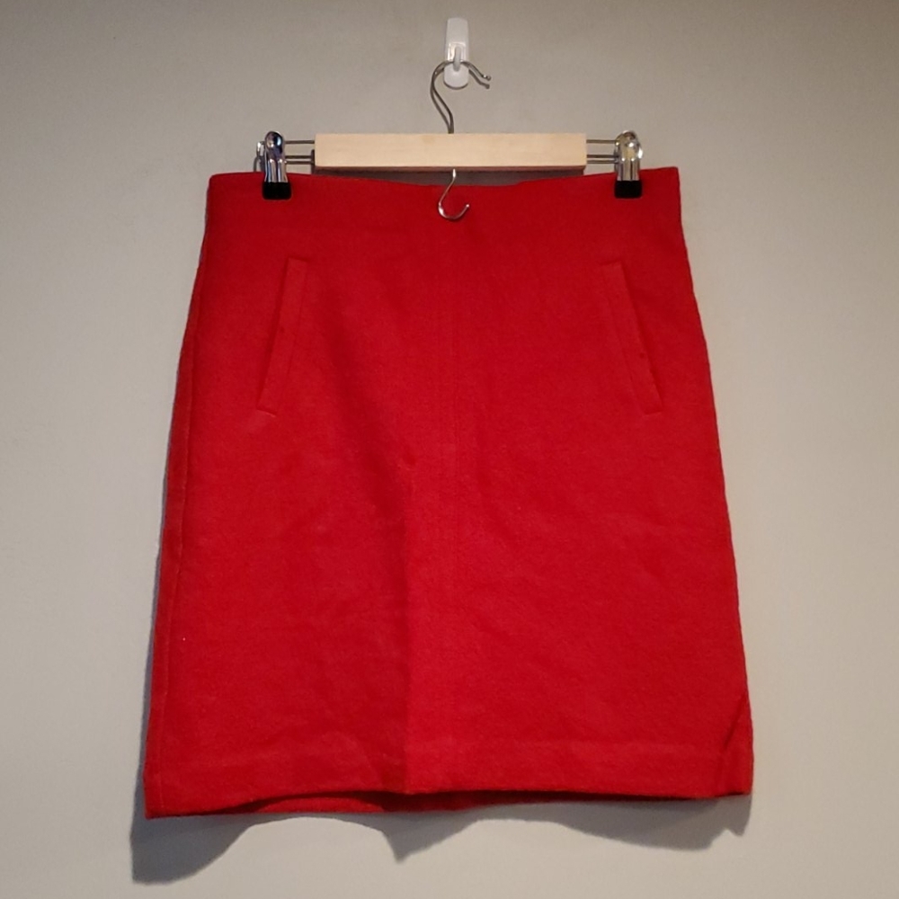 Ann Taylor red wool skirt size 6